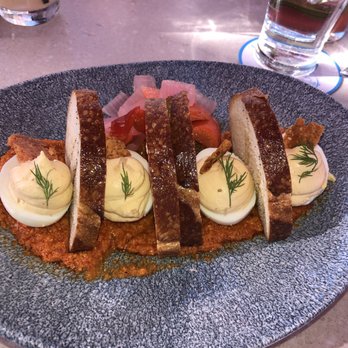 Lamplight Lounge - Re-engineered Deviled Eggs And Toast - New American Near Me - Anaheim, California