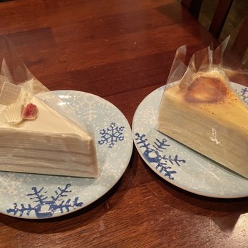 Motto Tea Cafe - Taro Crepe Cake and crème brulee crepe cake - Bubble Tea Near Me - San Gabriel, California