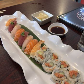 Pompano Sushi - Spicy Tuna Roll Nigiri Sushi Set  Sushi Moriawase - Sushi Bars Near Me - Pompano Beach, Florida