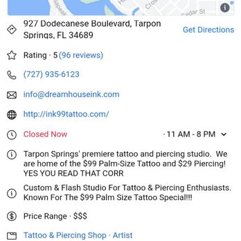 Ink 99 Tattoo - The ad from their FB site.Found after the fact.says$29.00 peircing,so why did"Matty" charge $100.00? .I call that shady. - Piercing Near Me - Tarpon Springs, Florida
