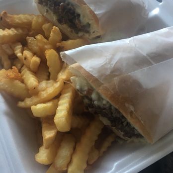 Deli For the Belly - Steak and cheese with everything on it and a side of hot fries - Delis Near Me - Alexandria, Virginia