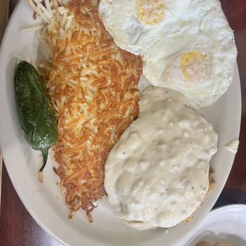 Rodeo Cafe - Chicken fried steak with hash browns, eggs over medium. - Breakfast & Brunch Near Me - Corona, California
