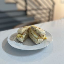Eastlake Market - Sausage egg and cheese McMuffin on English toast