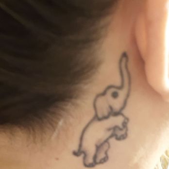Body Designs - My mother loved  Elephants because they are very smart. This is my mom & she is whispering in my ear... - Piercing Near Me - Deer Park, New York