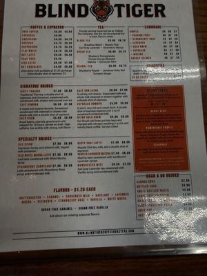 Menu photo 1 Blind Tiger Coffee Roasters Tampa, FL