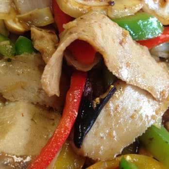 My Vegan - A closer look. It's not chicken. It's soy that tastes like chicken. - Thai Near Me - Pasadena, California