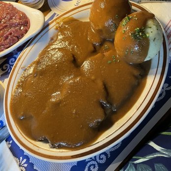 Zum Stammtisch - My favorite thing Sauerbraten and Dumplings that were so light. We were also served a side of the red kraut, delicious - German Near Me - Glendale, New York