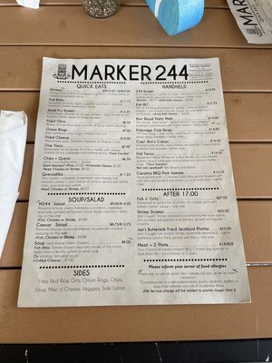 Menu photo 6 Marker 244 Port Royal, SC Menu photo 6 Marker 244 Port Royal, SC