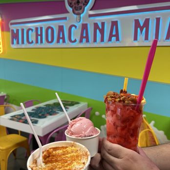 Michoacana Mía - Esquite, fresa con crema ice cream, a mangonada - Ice Cream & Frozen Yogurt Near Me - Las Vegas, Nevada Michoacana Mía - Esquite, fresa con crema ice cream, a mangonada - Ice Cream & Frozen Yogurt Near Me - Las Vegas, Nevada