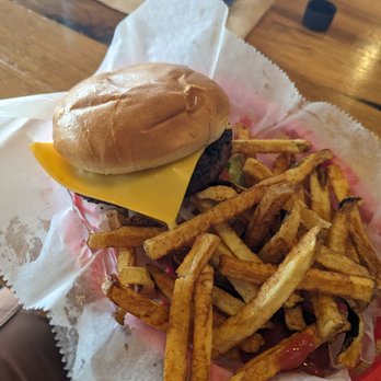 Foster's Grill - Charburger with fries - American Near Me - Bristow, Virginia