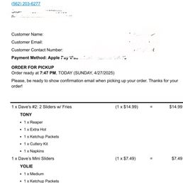 The receipt were assessed to pick it up at 7:47 The receipt were assessed to pick it up at 7:47