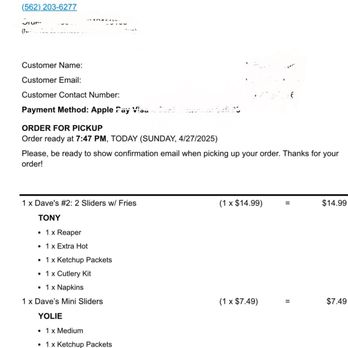 Dave's Hot Chicken - The receipt were assessed to pick it up at 7:47 - Chicken Shop Near Me - Santa Fe Springs, California Dave's Hot Chicken - The receipt were assessed to pick it up at 7:47 - Chicken Shop Near Me - Santa Fe Springs, California