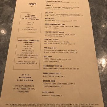 Revival Bar & Kitchen - Dinner menu - New American Near Me - Berkeley, California Revival Bar & Kitchen - Dinner menu - New American Near Me - Berkeley, California