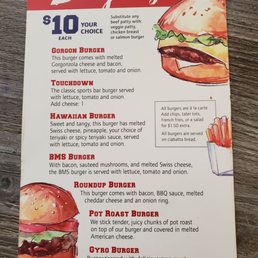 The Wednesday $10 menu