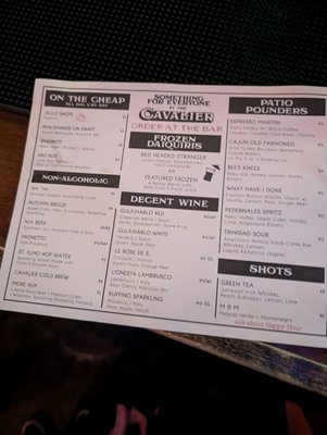 Menu photo 8 The Cavalier Austin, TX