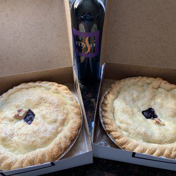 The Bakery - Double Blueberry Pie and wine for dessert! Bazillion blueberries and spot-on crust. - Bakeries Near Me - Winter Harbor, Maine The Bakery - Double Blueberry Pie and wine for dessert! Bazillion blueberries and spot-on crust. - Bakeries Near Me - Winter Harbor, Maine