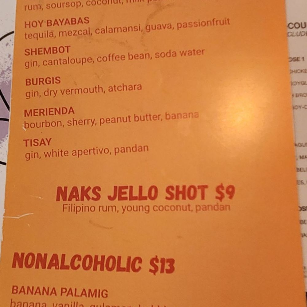 Naks - Menu - Filipino Near Me - New York, New York