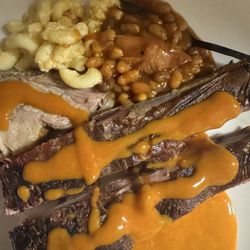 Bar-B-Q Queen - ALL DAT.  And yes, more sauce was added... don't trip.