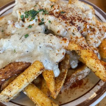 Pine State Biscuits - Small Cajun Fries with sausage gravy - Breakfast & Brunch Near Me - Portland, Oregon