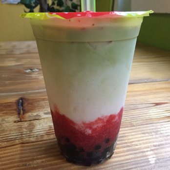 Boba Cha - Strawberry matcha milk tea! - Bubble Tea Near Me - Cincinnati, Ohio