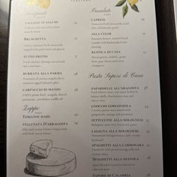 Dinner Menu 1 of 2