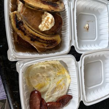 Forty Niner - Waikiki - Banana French Toast Portuguese Sausage 2 Eggs - Hawaiian Near Me - Honolulu, Hawaii Forty Niner - Waikiki - Banana French Toast Portuguese Sausage 2 Eggs - Hawaiian Near Me - Honolulu, Hawaii