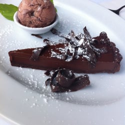 SPQR - Chocolate orange tart with Ferrero Rocher ice cream.