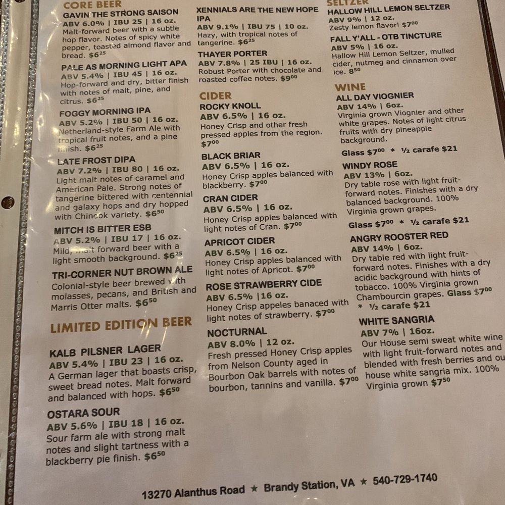 Old Trade Brewery - Beer menu - Breweries Near Me - Brandy Station, Virginia Old Trade Brewery - Beer menu - Breweries Near Me - Brandy Station, Virginia