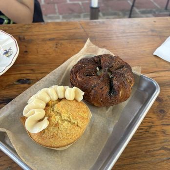 Lagniappe Bakehouse - cornmeal muffin & black sesame kouign amann - Bakeries Near Me - New Orleans, Louisiana Lagniappe Bakehouse - cornmeal muffin & black sesame kouign amann - Bakeries Near Me - New Orleans, Louisiana