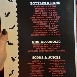 Alcohol and non drink options Alcohol and non drink options