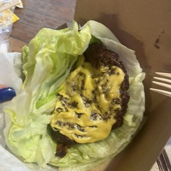 Burger Bar - cheeseburger with lettuce and pickle - Burgers Near Me - Austin, Texas