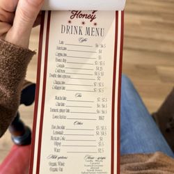 Howdy Honey - Drink menu
