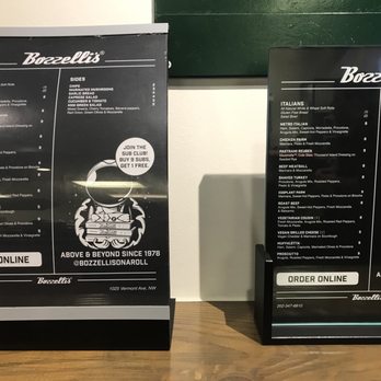 Bozzelli's Italian Deli-Vermont Ave - The menu. - Pizza Near Me - Washington, DC, District of Columbia