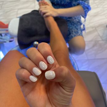 Top Nails - Chrome "Hailey Bieber" Nails - Waxing Near Me - Mount Pleasant, South Carolina