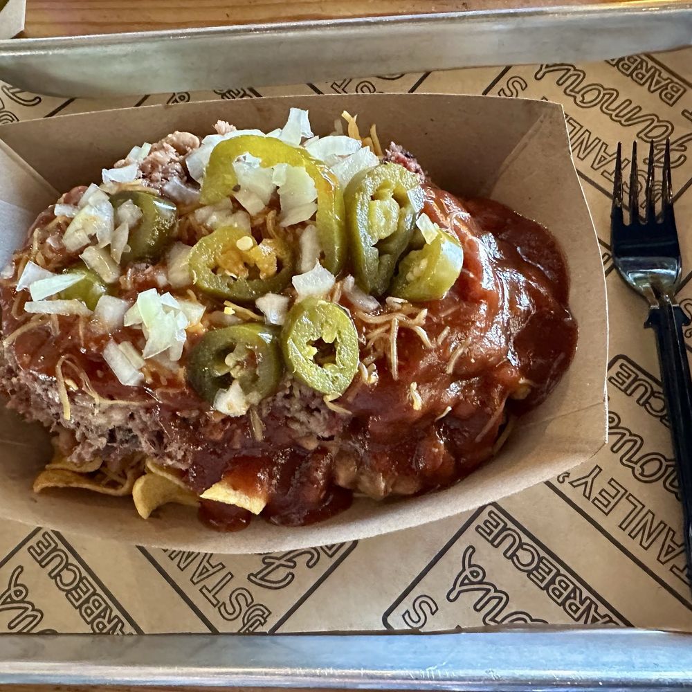 Stanley's Famous Pit Barbecue - The Giant Frito Pie - Barbeque Near Me - Tyler, Texas Stanley's Famous Pit Barbecue - The Giant Frito Pie - Barbeque Near Me - Tyler, Texas