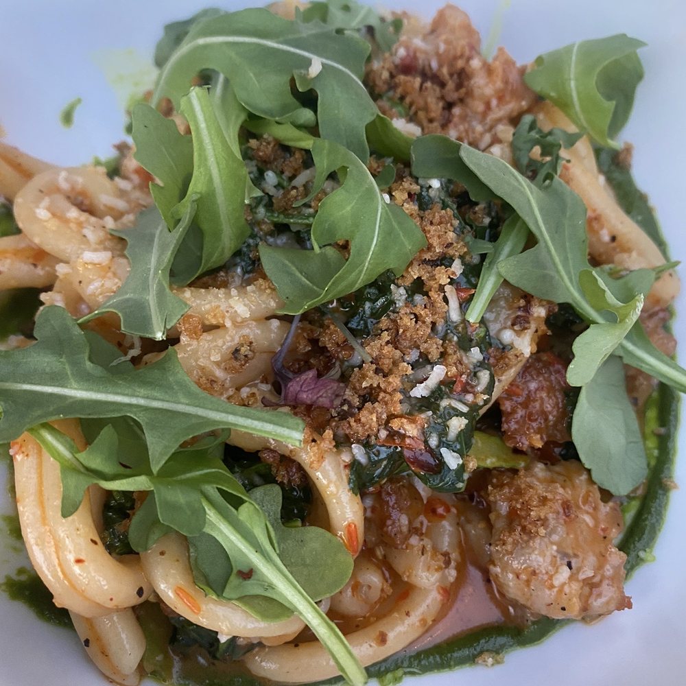Settler - Pork sausage pasta dish - Mediterranean Near Me - Salem, Massachusetts Settler - Pork sausage pasta dish - Mediterranean Near Me - Salem, Massachusetts