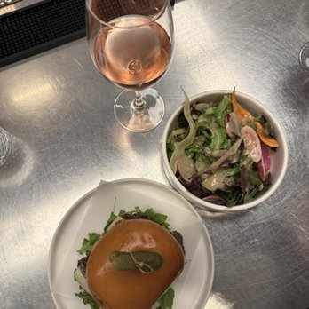 Saltbreaker - Burger with side salad - Cocktail Bars Near Me - Alameda, California