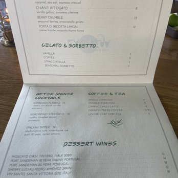La Strega - Dessert menu - Italian Near Me - Las Vegas, Nevada