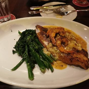 Pappadeaux Seafood Kitchen - Catfish with shrimp and broccolini - Cajun/Creole Near Me - Springdale, Ohio Pappadeaux Seafood Kitchen - Catfish with shrimp and broccolini - Cajun/Creole Near Me - Springdale, Ohio
