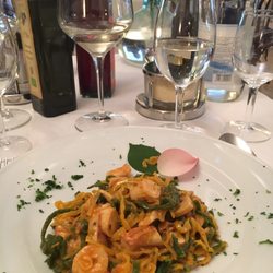Trattoria Stazione - Pasta with seafood and house Prosecco!