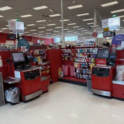 Self checkout area.
