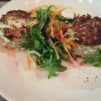 Roost - Crabcakes and Vietnamese squash salad. - New American Near Me - Houston, Texas Roost - Crabcakes and Vietnamese squash salad. - New American Near Me - Houston, Texas