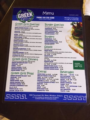 Menu photo 1 The Greek Grill Windsor, ON Menu photo 1 The Greek Grill Windsor, ON