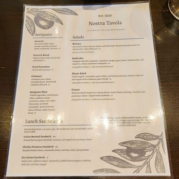 Nostra Tavola - Menu - Italian Near Me - Vancouver, Washington