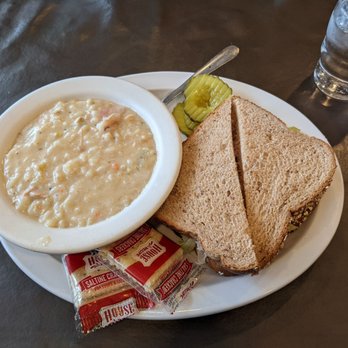Beth's Twin Bluffs Cafe - creamy rice and chicken with ham salad sandwich - American Near Me - Nelson, Wisconsin