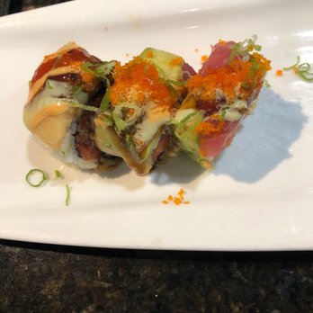 Wasabi - Earthquake roll. Very friendly service. They seem to know many of the customers. - Japanese Near Me - Jacksonville, North Carolina Wasabi - Earthquake roll. Very friendly service. They seem to know many of the customers. - Japanese Near Me - Jacksonville, North Carolina