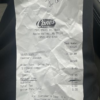 Raising Cane's Chicken Fingers - Fast Food Near Me - Apple Valley, Minnesota