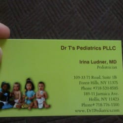 T's Pediatrics - Dr. T's business card