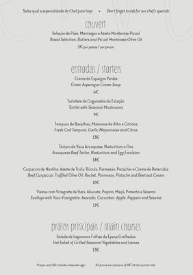 Menu photo 3 Erva Restaurante & Bar Lisbon, 11