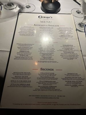 Menu photo 1 George's Restaurant & Lounge Miami Beach, FL Menu photo 1 George's Restaurant & Lounge Miami Beach, FL